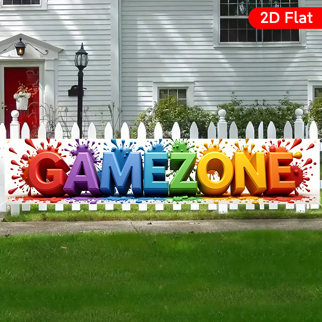 TEMU 2d Flat, 2d Flat Banners 1pc, , Beautiful Large Yard Banner, Birthday Party Anniversary Celebration, Promotional Slogan Banner, 17. 7x78. 7 Inch