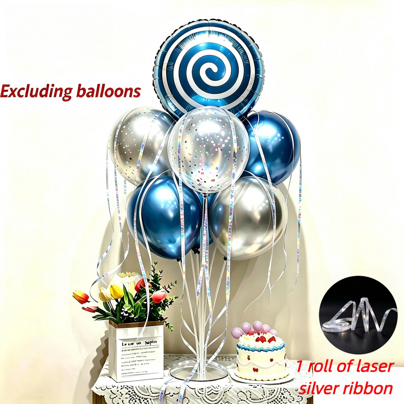TEMU 2pcs Balloon Stand Set, Includes 1 Balloon Stand Set   1 Silvery Laser . Balloon Table Stand Set With Cup Balloon Stick, Easy-to-assemble