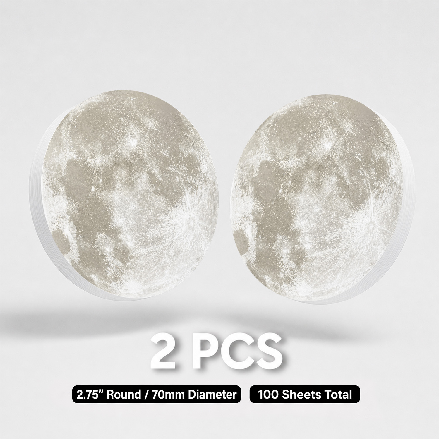 TEMU 2pcs 100 Sheets Moon-shaped Sticky Notes, Aesthetic Lunar Design Memo Pads, Creative Round Sticky Notes, Minimalist Desk Stationery,