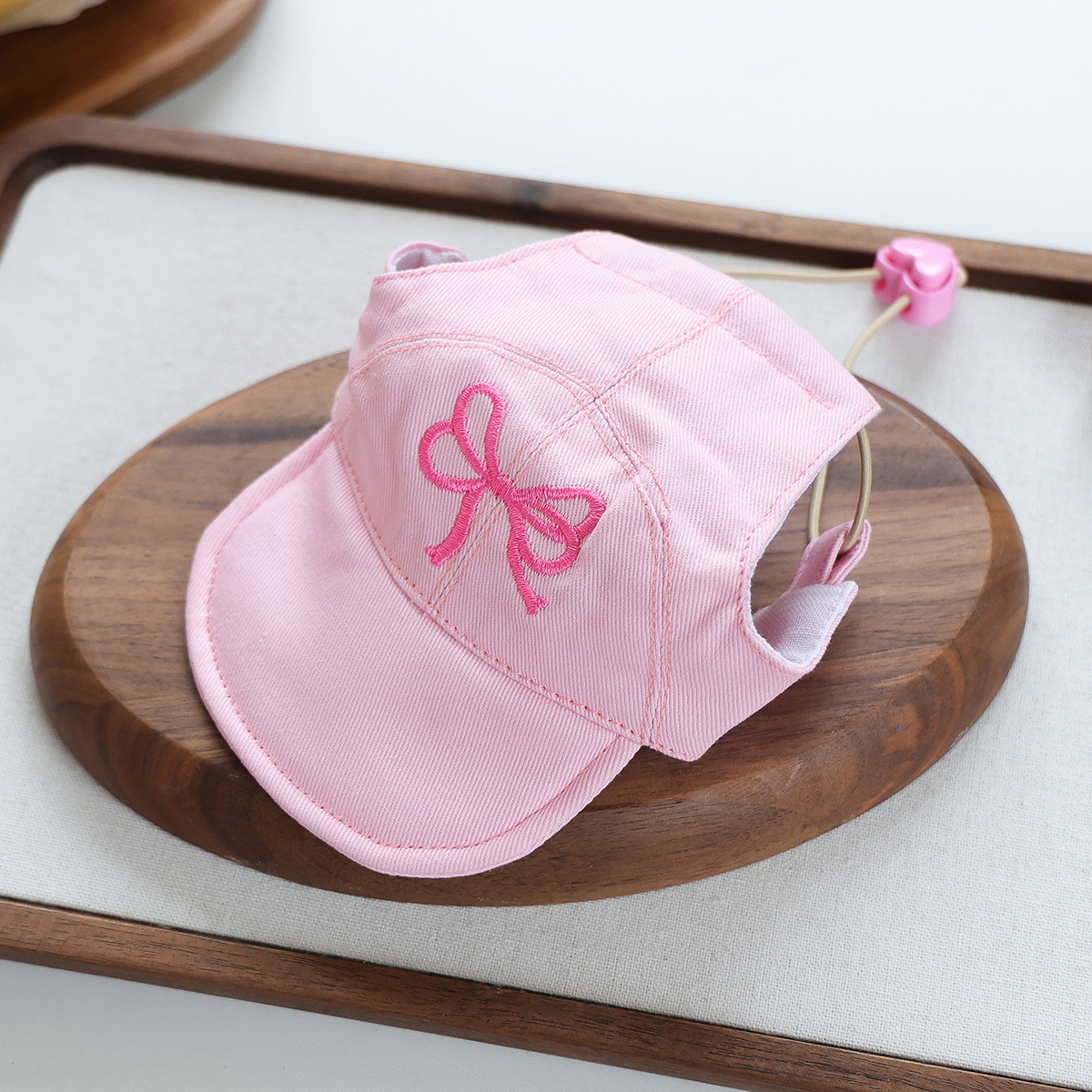 TEMU Pet Pink Bow Baseball , Universal For Small Dogs Cats And Dogs, Open-ear Sun Hat, Breathable And Comfortable Non-stuffy Headwear, Essential For