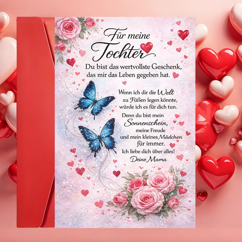 Image of 1 Greeting Card + 1 Envelopebeautiful Floral And Greeting Card Expressing Love And Appreciation For Daughter Perfect For Birthdays Anniversaries Or Special Moments From Mom To Daughter