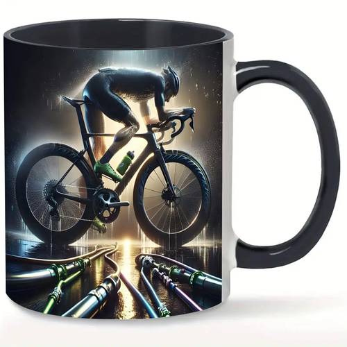 item picture versatile 11 ounce ceramic mug features a cartoon design of bicycle suitable for coffee tea alcohol and milk an ideal gift for birthdays halloween christmas and home decor