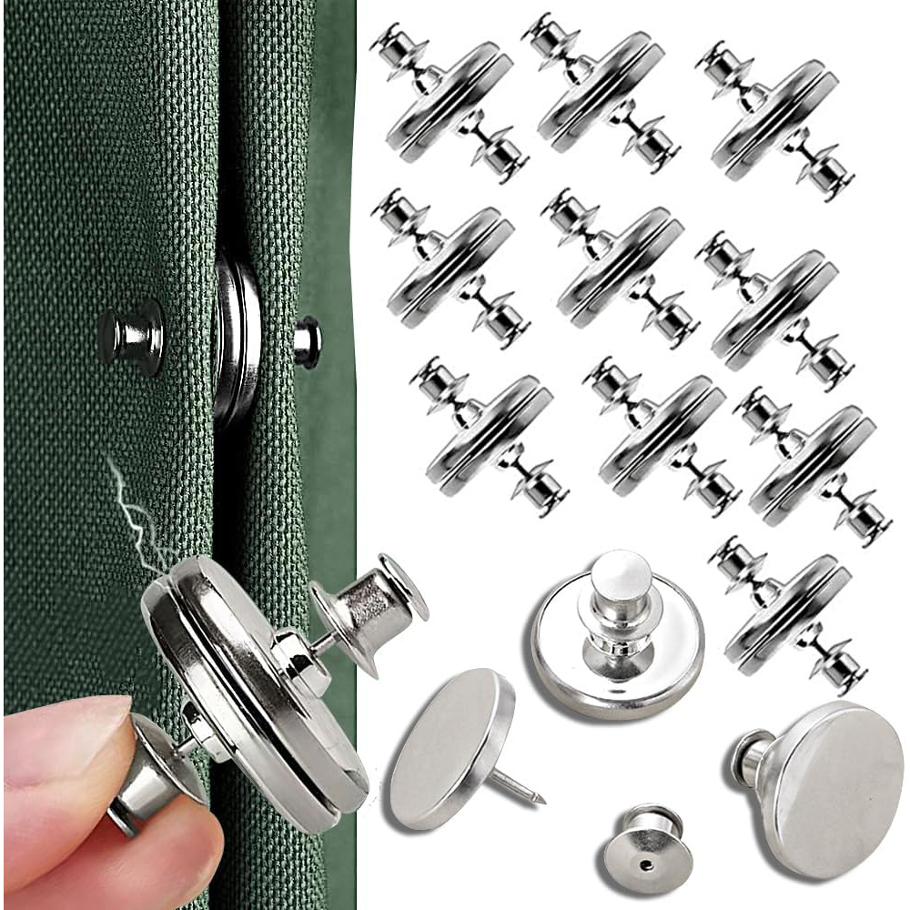 TEMU 8/10/20 Pairs Magnetic Curtain Clips, Double-sided Magnetic Suction Curtain Magnets Closure Prevent Light Leaking Keep Curtain Closed For Home