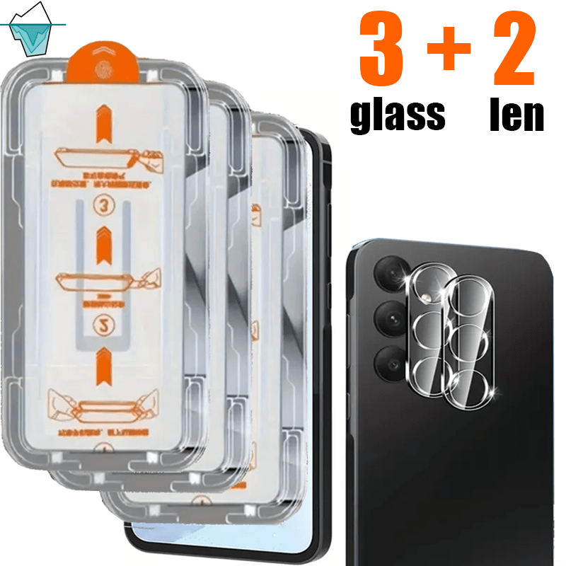 

3+2 3pcs Hd Tempered Glass Screen Protector & 2pcs Camera Lens Protector - A04/a05/a13/a13 5g/a14 5g/a15 5g/a25 5g/a33 5g/a34/a35/a53 5g/a54 5g/a55, -resistant, -free, Anti-fingerprint