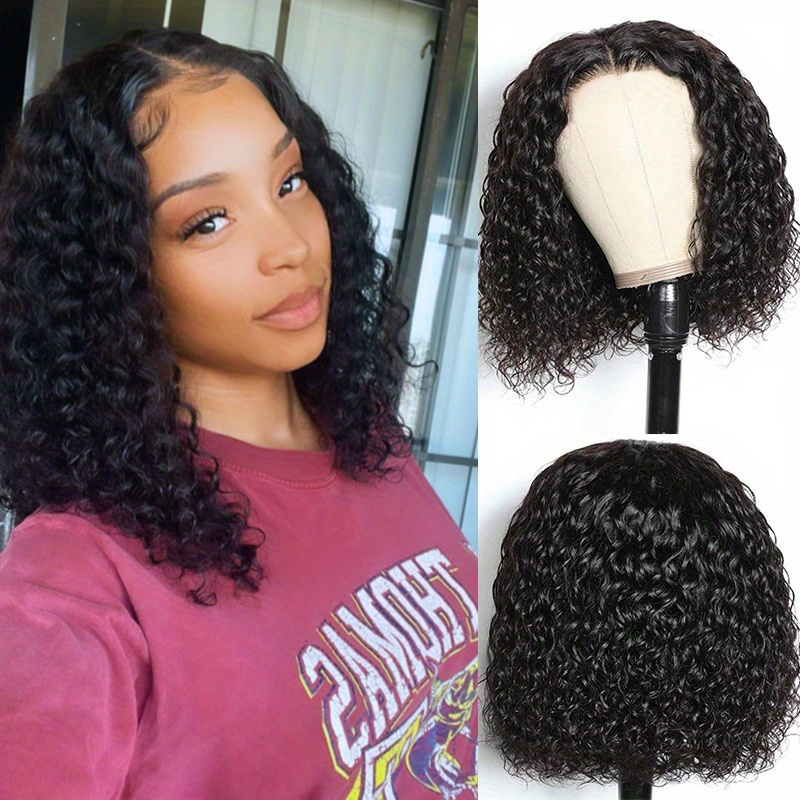 150 density water wave bob lace front wig - Temu United Arab  display picture 2