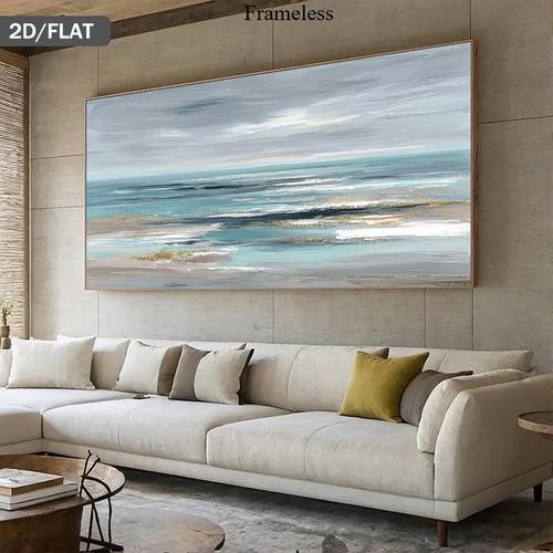 2d flat 2d flat decorative painting modern abstract frameless art teal blue printed art wall canvas painting suitable for modern canvas poster wall decor bedroom decoration
