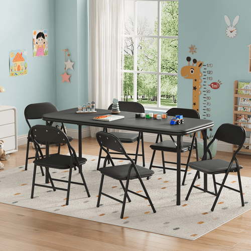 7pcs outdoor set 7pcs folding table and chairs set for cutiess cutiess and cutiess activity furniture ideal for dining rooms daycares and classrooms with for garden pub cafe