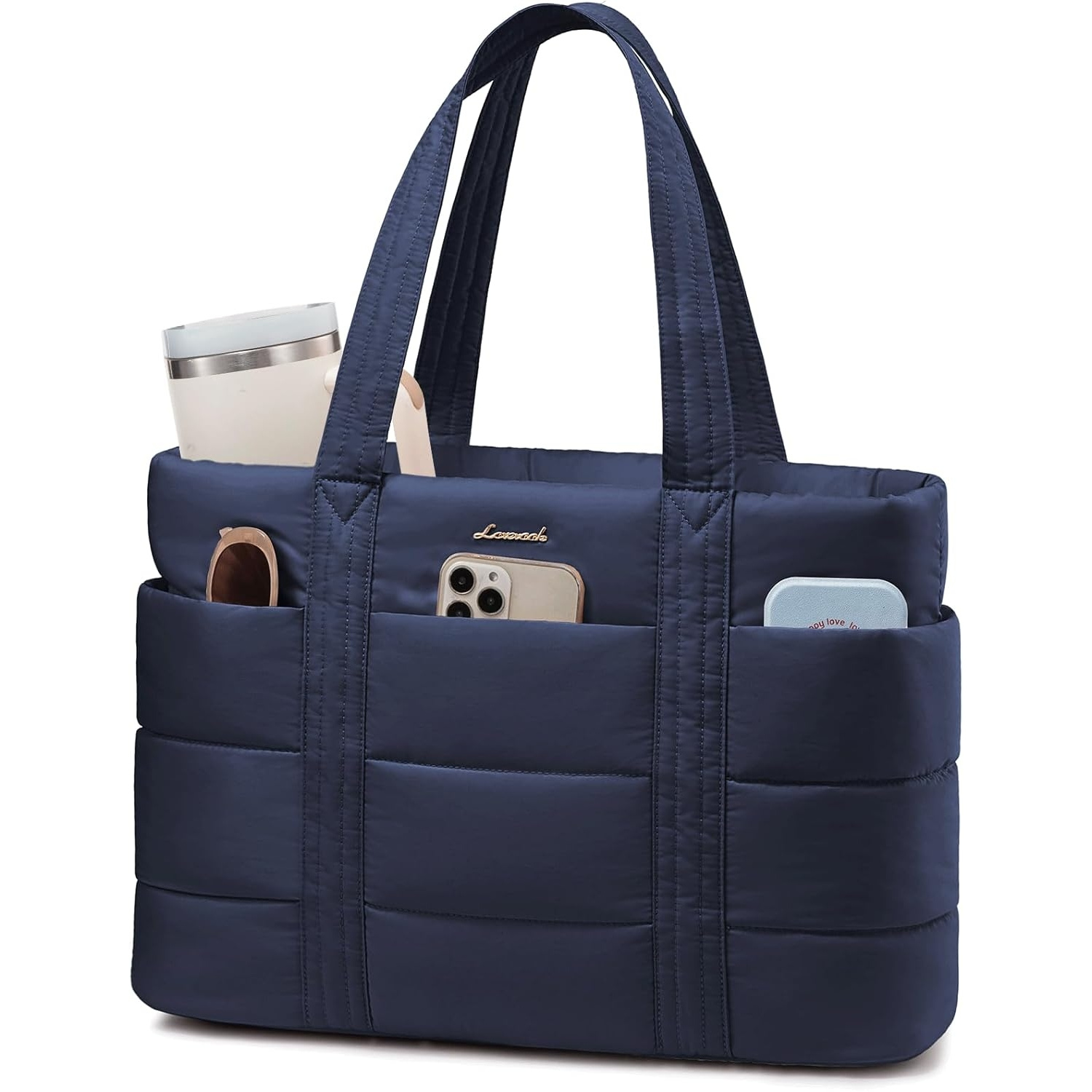 Tote Bag For Women, Large Puffer Work Tote Laptop Bag, Lightweight Travel Tote Bag With Zipper Gifts For Women
