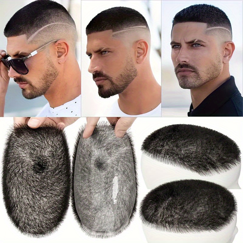 pu scalp mens wig human hair mens cut Temu Australia