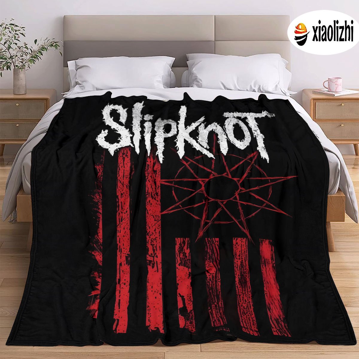 

1pc Slipknot Flannel Fleece Blanket - Contemporary Style Polyester Knitted Throw With , All Cozy Warm Portable Blanket For Bed, Travel, Camping, Living Room, Office, Sofa, Chair - 200-250gsm