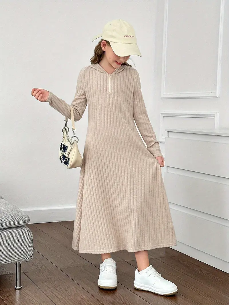 apricot hooded a line dress full zipper back - Temu Mauritius apricot hooded a line dress full zipper back - Temu Mauritius