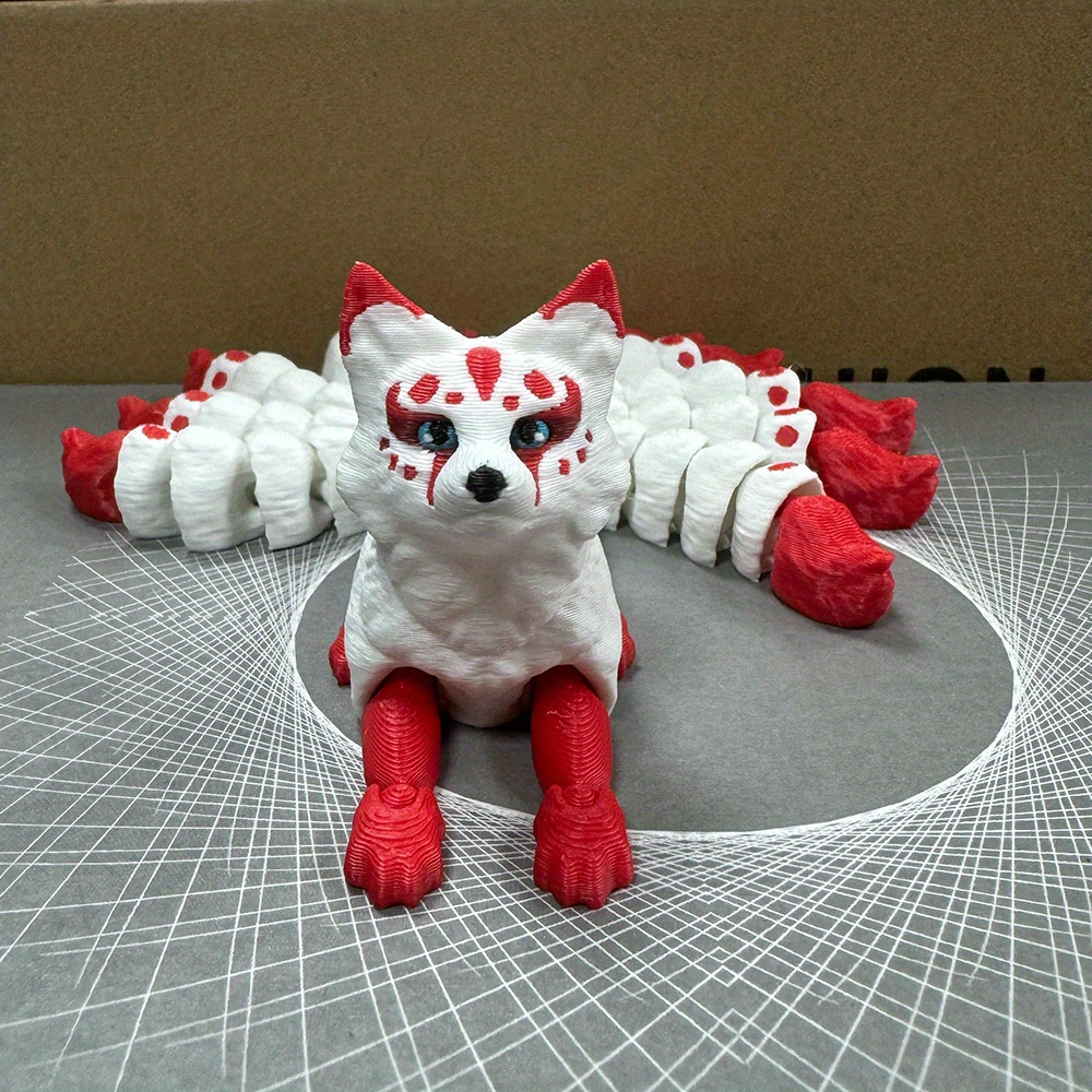 Vibrant 3D Printed Nine-Tailed Fox Statue, Suitable for Gifts, Home Decor  Doll Figurine, Office Desk Ornament, Party Favor, Ideal Gift for Birthdays,