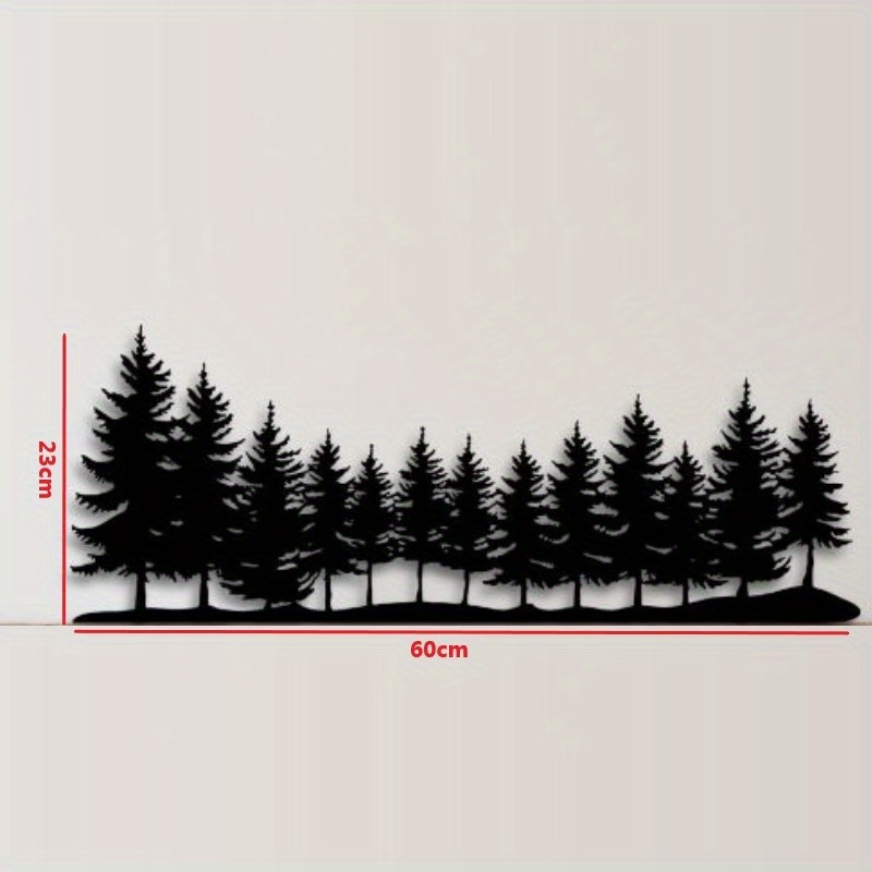 TEMU 1pc Set Of 3 Metal Pine Tree Cutouts - Elegant Wall Art For Rustic, Modern & Cabin-style Interior Design