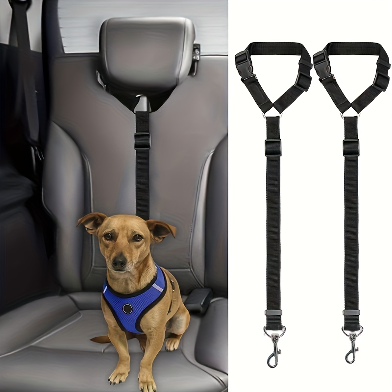 TEMU Adjustable 2-in-1 Dog Car Seat Belt, Use This Rear Seat Leash And Ring To Your Pet's Safety