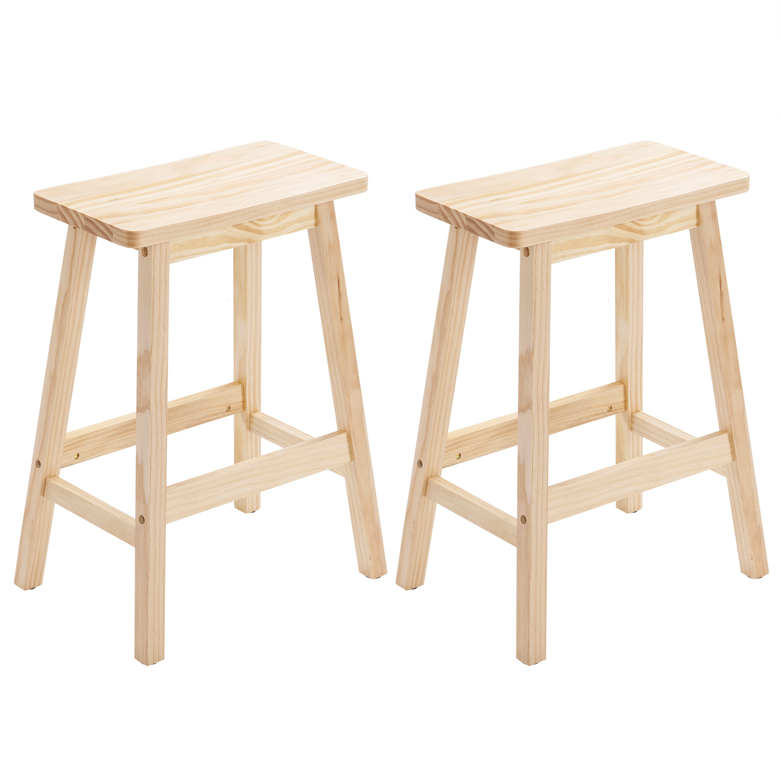 TEMU Bonnlo Par de Taburetes de Bar de Pino con - Construcción y Duradera, Diseño Ergonómico para Confort, Soporta 120 Kg para Cocina, Bar y Patio,