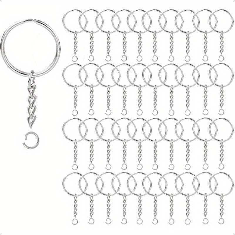 

Pack Key Ring With Chain And Open Jump1 Inch Split Round Keychain Rings Bulk For Craft Making Jewelry