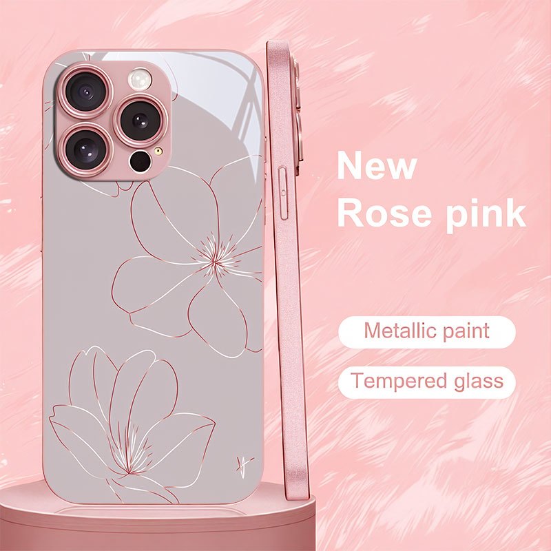 TEMU Phone Case - Minimalist Line Floral Pattern Phone Case For Iphone 16/16pro/16promax/16plus/15/15plus/15pro/15promax, 14/14plus/14pro/14promax,