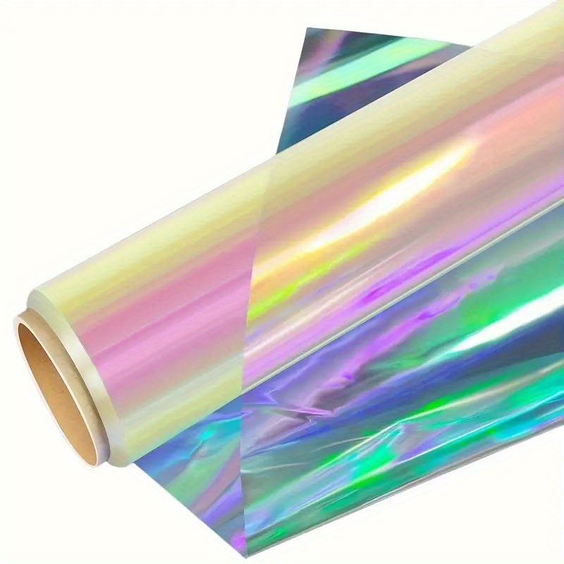 Image of 1 Roll Of Transparent Iridescent Cellophane, Perfect For Wrapping Gifts, Baskets, And Projects, Featuring , Ideal For Christmas Presents