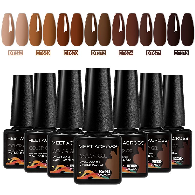 Image of 7pcs/set Gel Nail Polish Colors Semi Permanent Soak Off Led Nail Art Gels Nail Gel Polish Nail Art All For Manicure Varnish Supplies