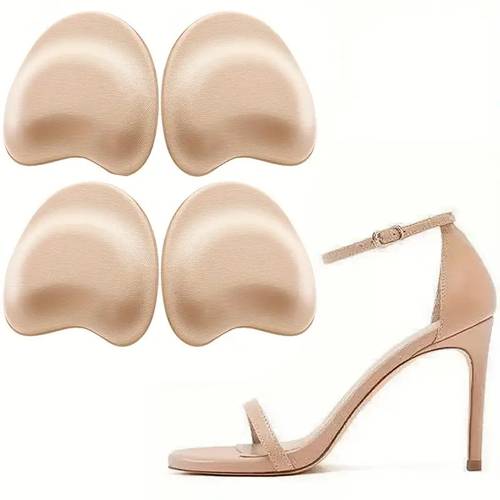 4pcs self high heel insoles non slip breathable cushioned thick sole pads grip wear resistant anti slip pads beige black shoe cushioning soft cushioning anti slip material shoe grip insoles
