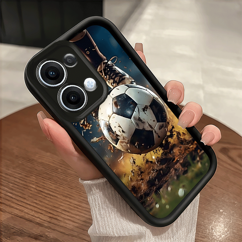 TEMU Phone Case: Football Player On-field Competition Phone Case, Suitable For Oppo A3, A3 Pro, A3x, A5 5g, A5 Pro, A5x, A5i, A16, A17k, A18, A20,