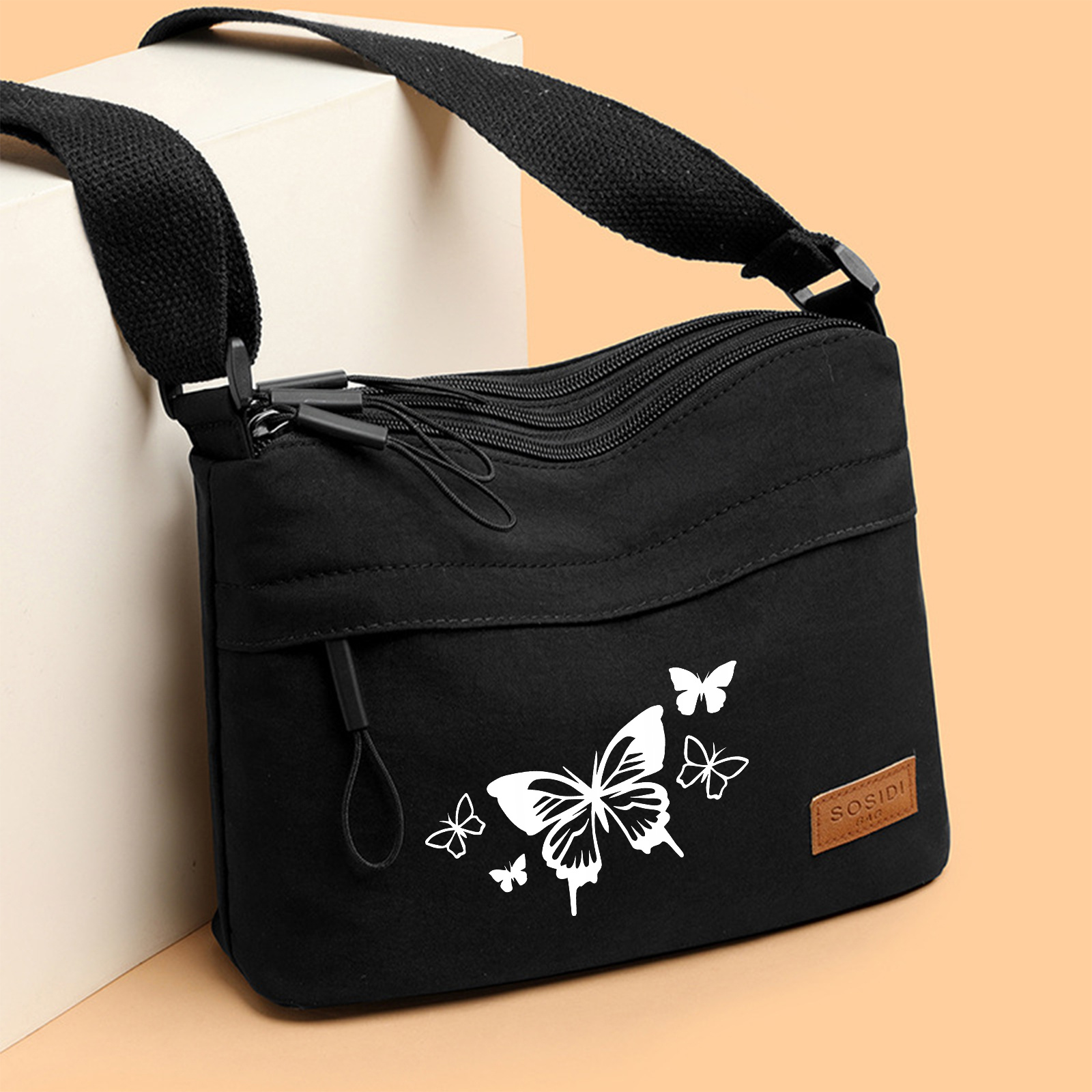 TEMU Pattern Women'-shoulder Bag, Stylish And Versatile Crossbody Bag, Three-layer Pocket Shoulder Bag And Phone Pouch, Multi-functional Coin Purse