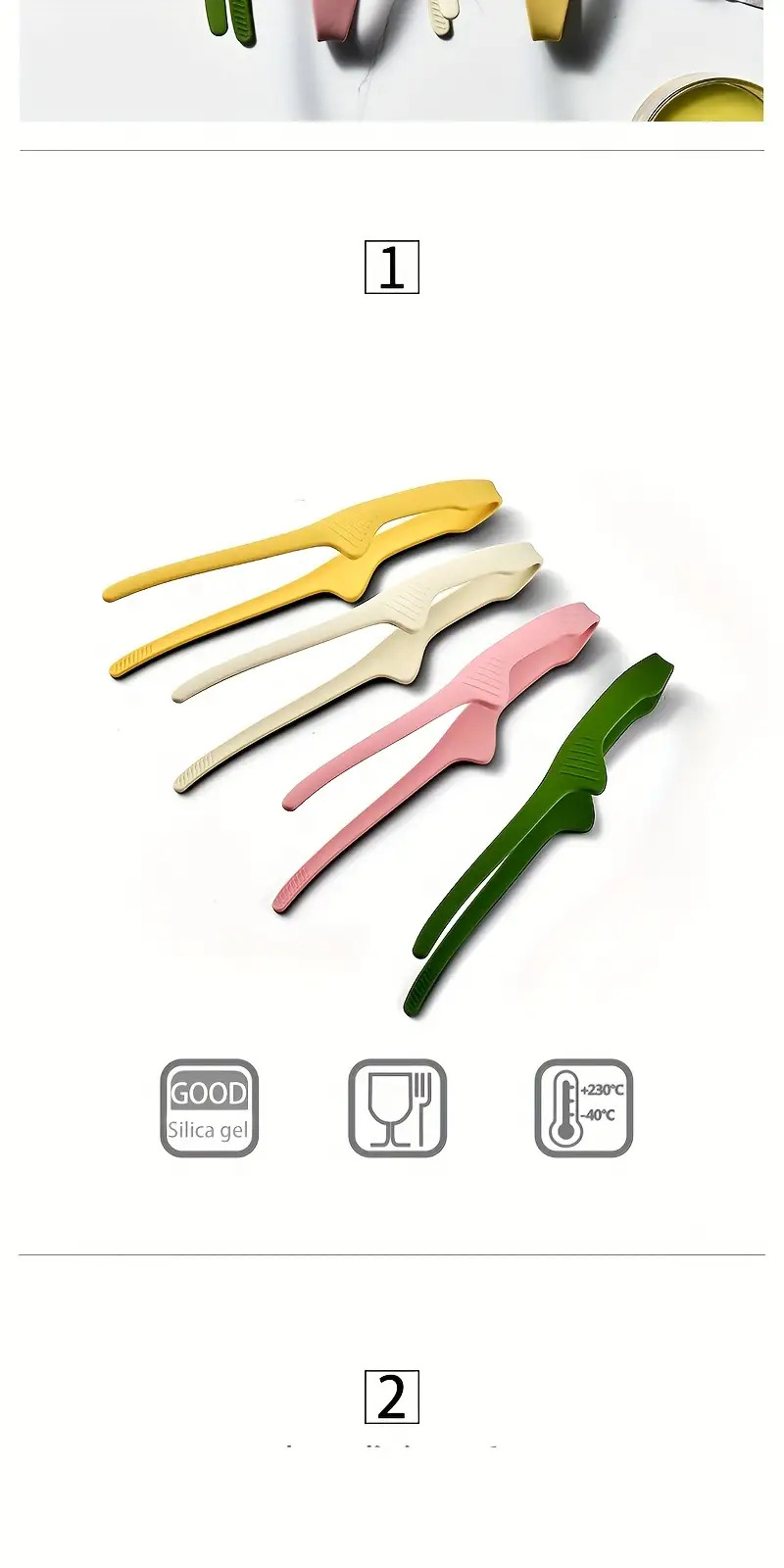 1pc multifunctional silicone non slip bbq food tongs bread tongs self standing tongs kitchen tools bbq accessories Product details 1