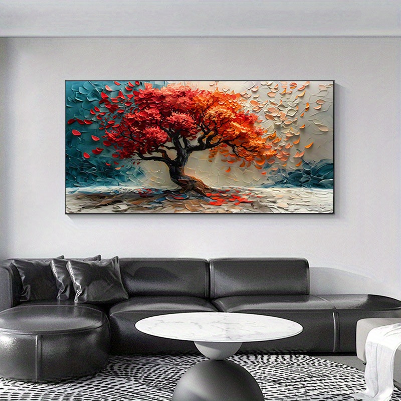 1pieza 23.6x47.2in/60cmx120cm pintura de sin marco salón moderno decoración para el hogar hojas caídas de póster en para pared decoración de dormitorio póster realista obra para habitación regalo decorativo 1