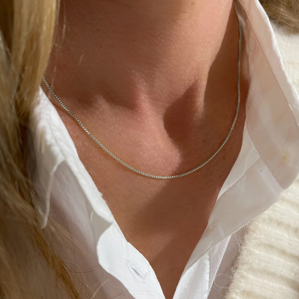 Adjustable Stainless Steel Box Chain Necklace