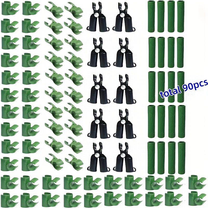TEMU 90pcs Adjustable Plant Grid Connector Clip Plastic Plant Connector Pile Garden Plastic Connector A-type Connection Clip Suitable For Gardening
