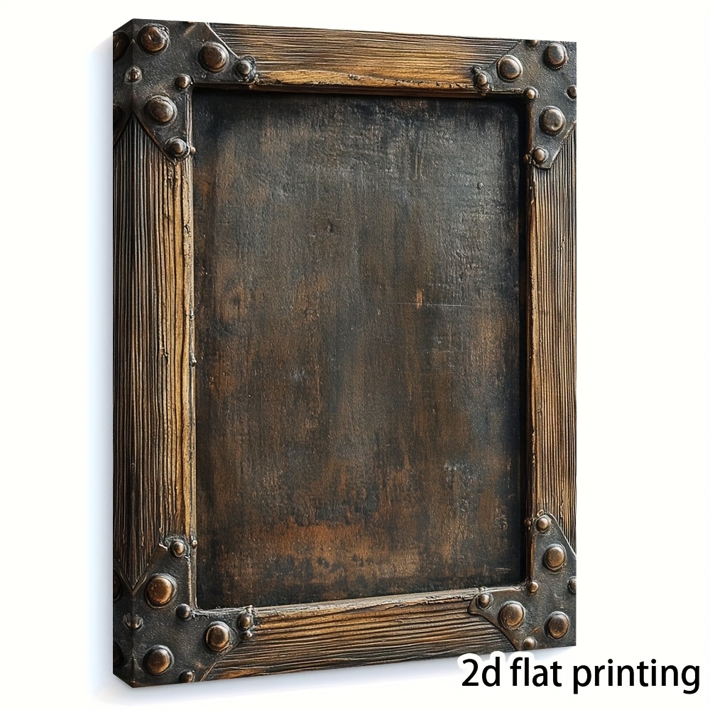 TEMU 2d Flat, Paintings 2d Flat, 2d Flat, 2d Flat 1pc Vintage-style Picture Frame Made Of Metal And Wood, Measuring 11.8 By 39.88cm - A Rustic