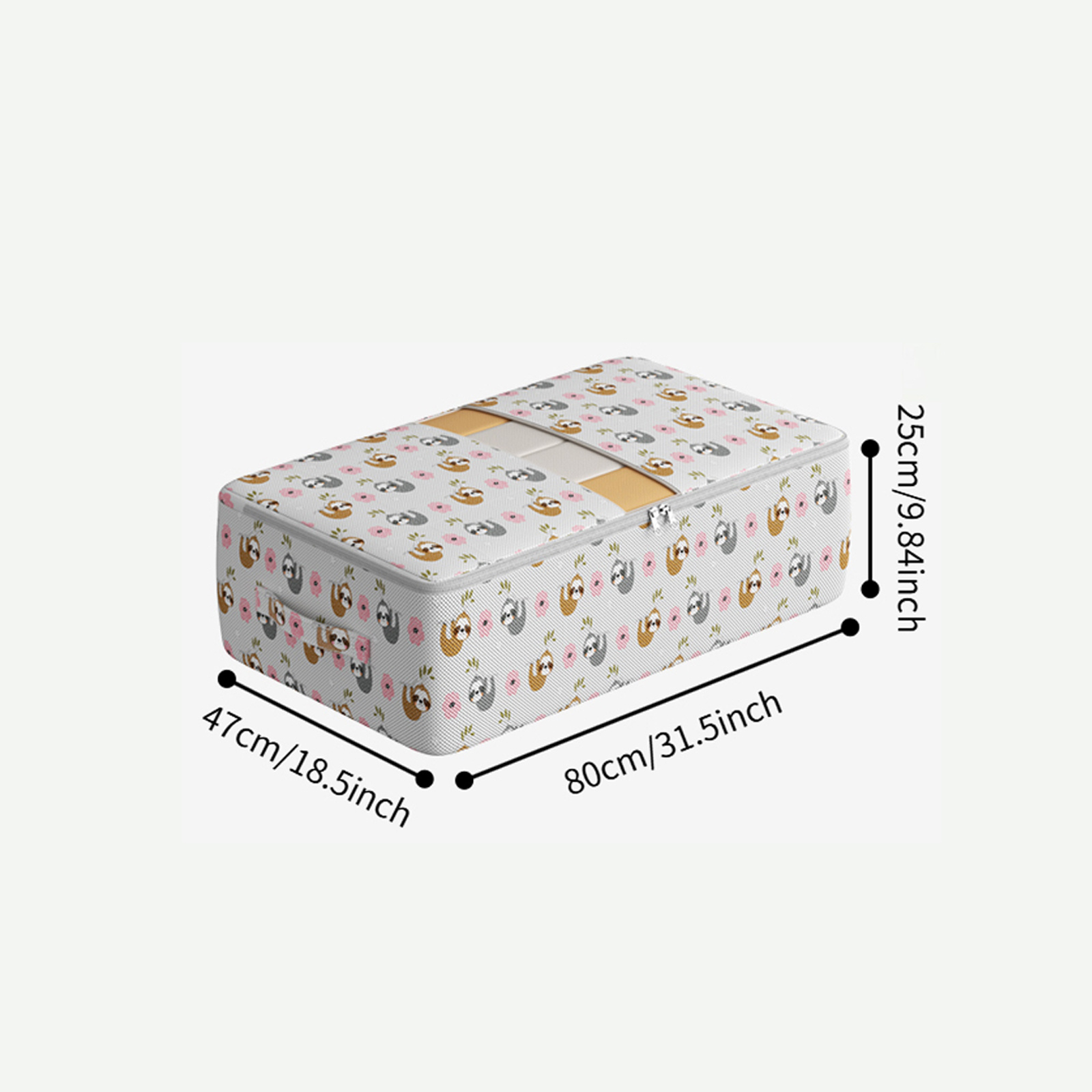 TEMU Bac de rangement sous le lit à imprimé , organisateur de rangement pour vêtements à double couvercle épais, conteneur de rangement sous le lit