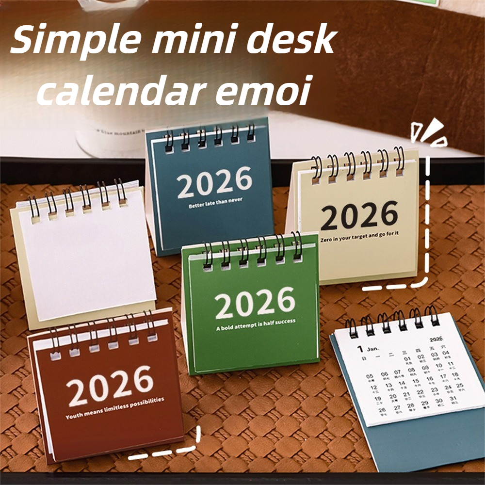 Image of 6pcsa 2026 Desk Calendar, Creative Pocket Portable Small Calendar, Student Desktop Ornament Small Gifts, Office Gifts, Holiday Markers, Service Labels And Other Applications.