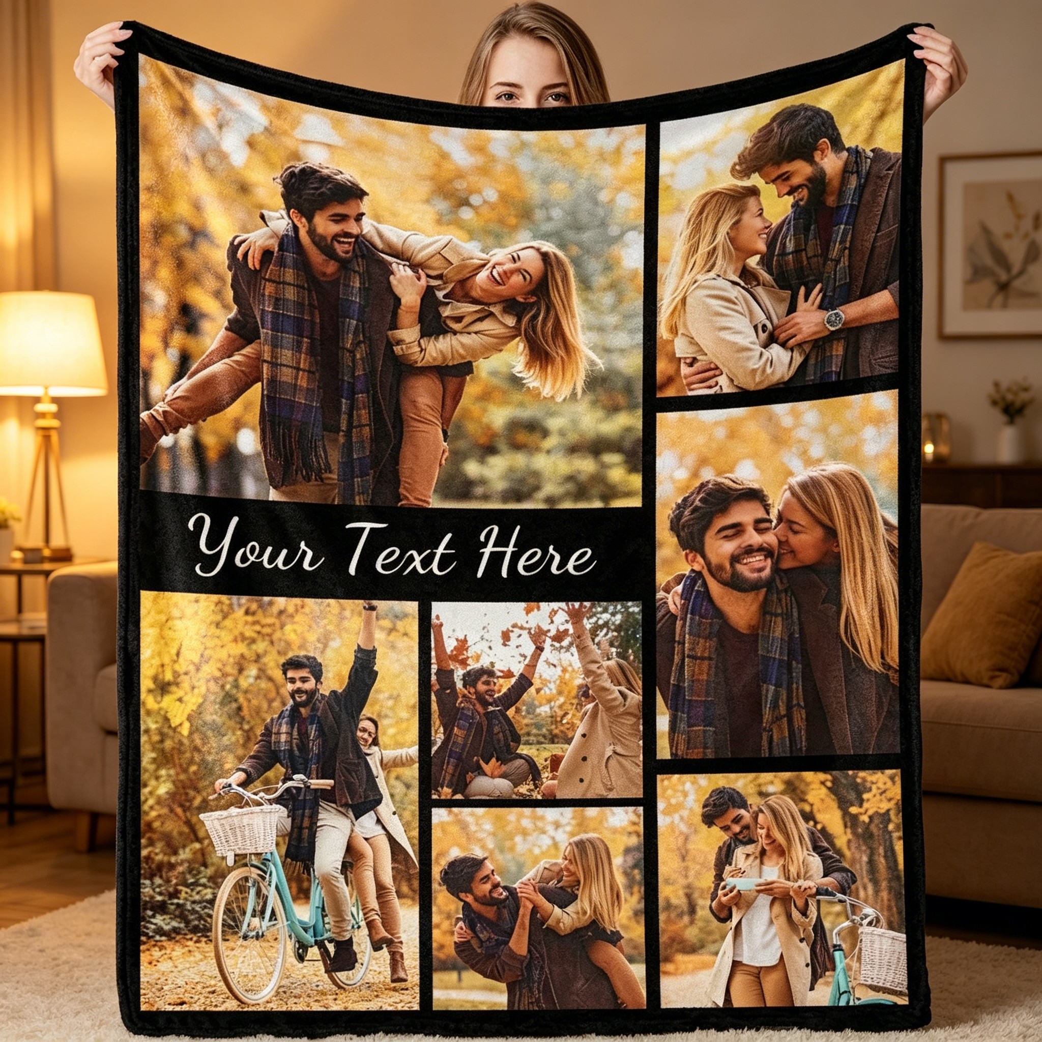 TEMU Custom 1pc Photo Blanket, Choose Your Own Personalized Content, High-definition Digital Printing, Suitable For , Perfect Gift For , , And Pets,