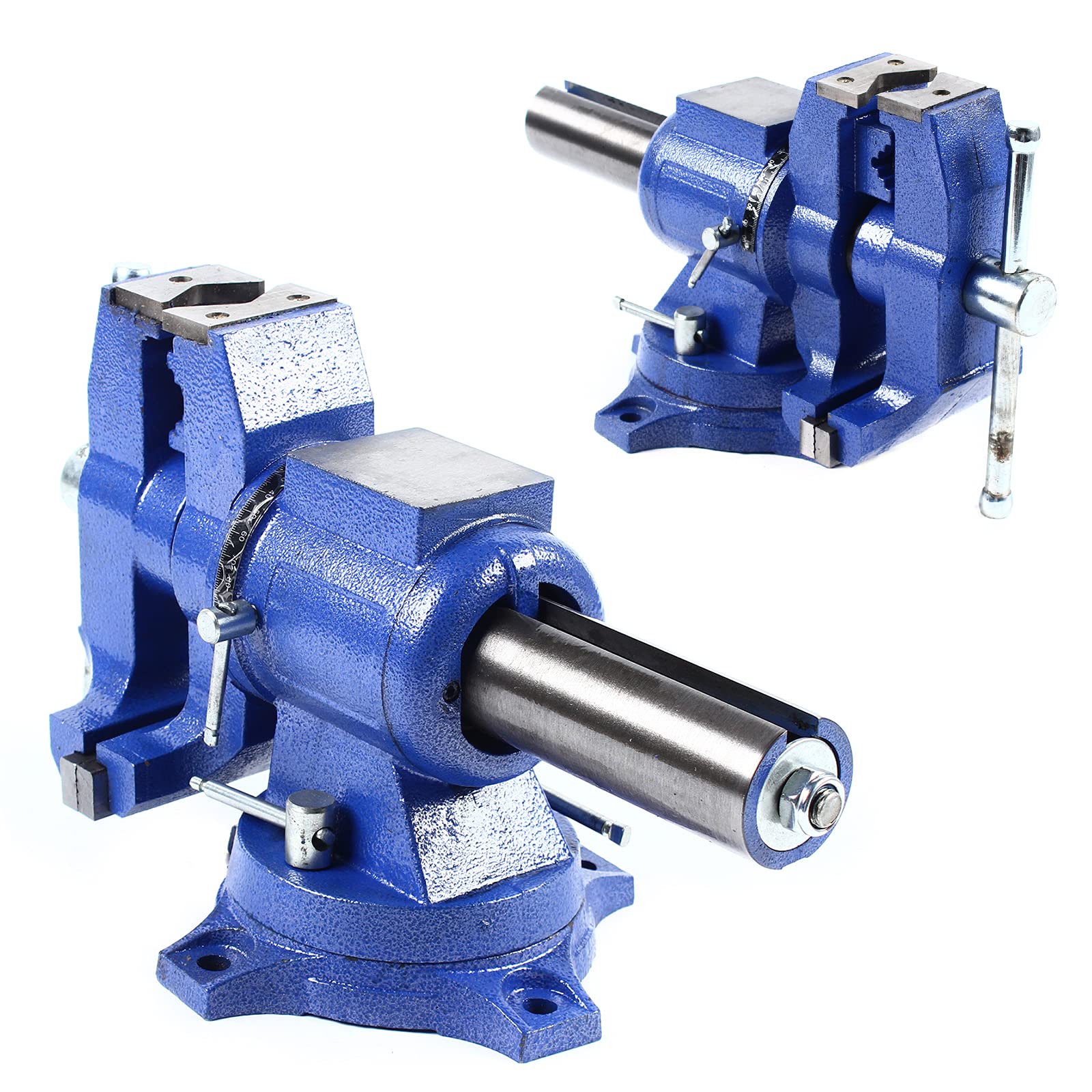Hotmalll 4" Professional Large Swivel Vise, 100mm Table Vise Designed For Milling Machines, Featuring 2-axis Rotation And -degree Parallel Vise With Jaws (100mm)