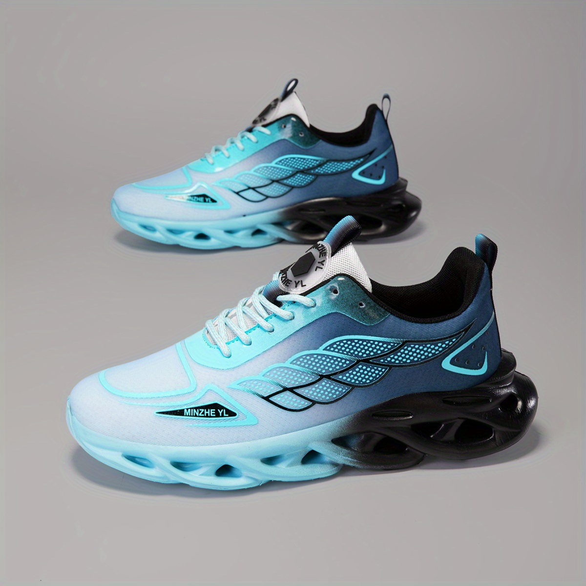 Image of Minzhe Yl Men's Lightweight Breathable Running Shoes - Low-top Sneakers With Cushioned Sole, For Gym, Training & Casual Wear - , Gym Shoes, Sleek Sporty Design, Fabric Upper