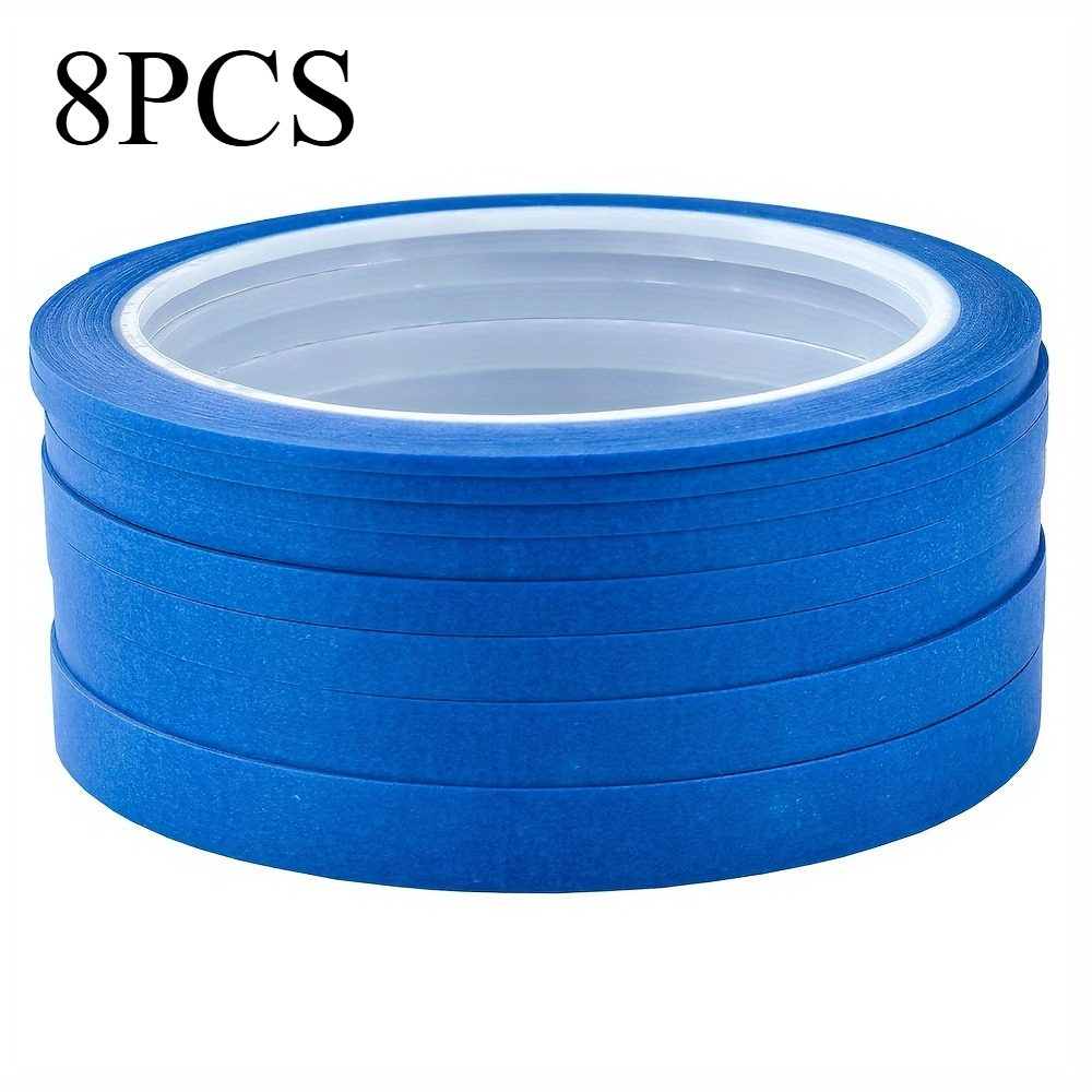 TEMU Ruban de masquage à ligne fine bleue, ruban de peintre haute température résidus, ruban décoratif fin et étroit pour l'artisanat , la