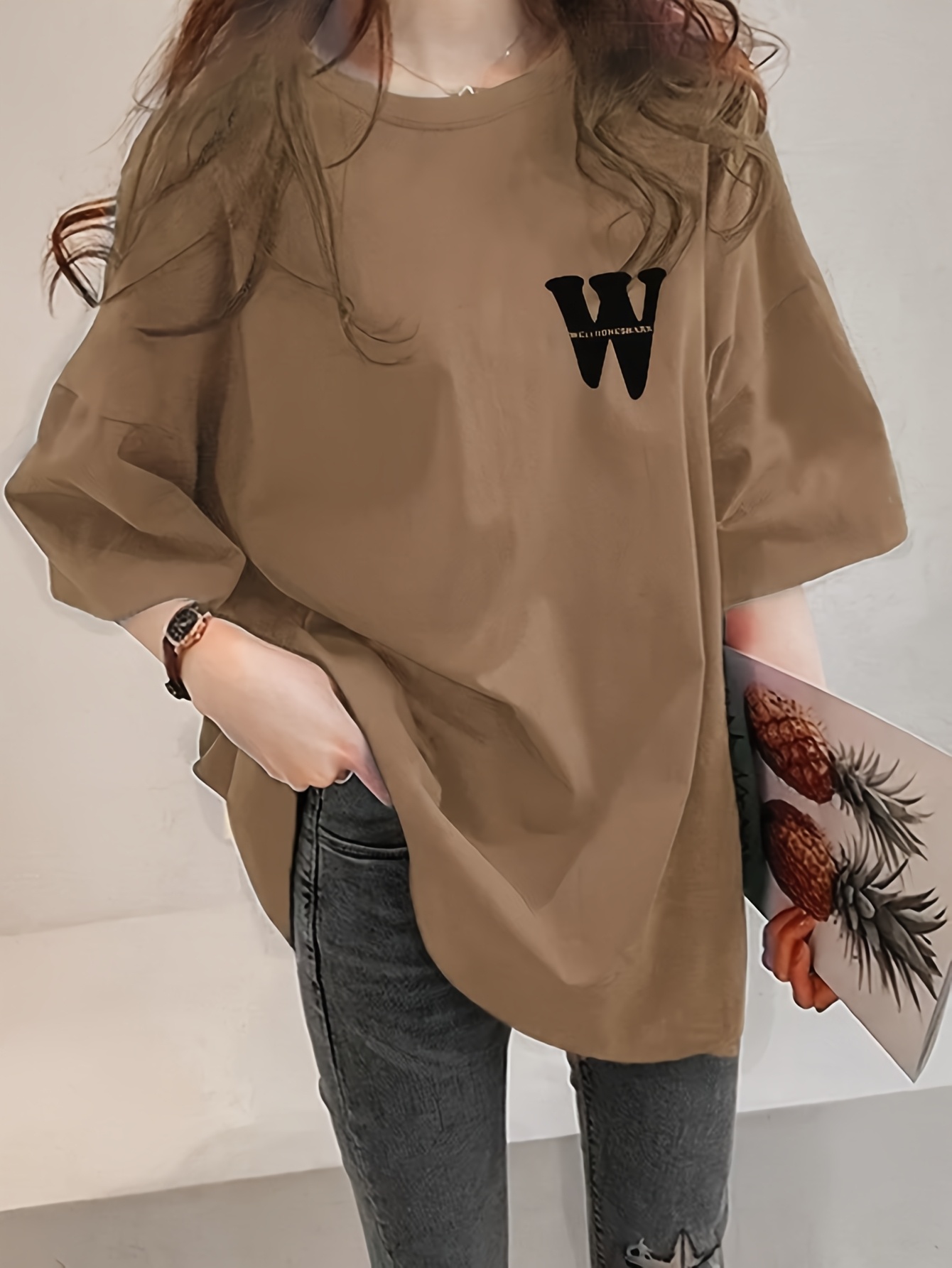 2026 new summer womens plus size casual letter print t shirt loose breathable soft and comfortable fabric suitable for commuting travel and vacation machine washable multi functional durable and stylish everyday t shirt trendy and  