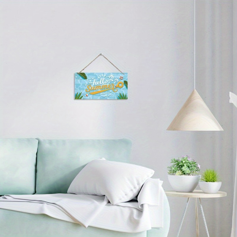 2d flat wood summer themed wall mounted door hanging   coastal decor suitable for home farmhouse poolside   indoor outdoor ocean decoration with minimalist nautical door hanger 2d flat