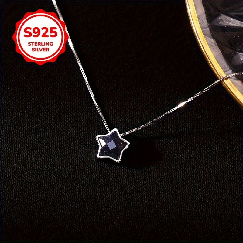 TEMU A Necklace Featuring A 925 Silver Pentagram And Meteor Pendant, Designed With An Elegant And Minimalist Style, Combining And Luxury, Perfect For