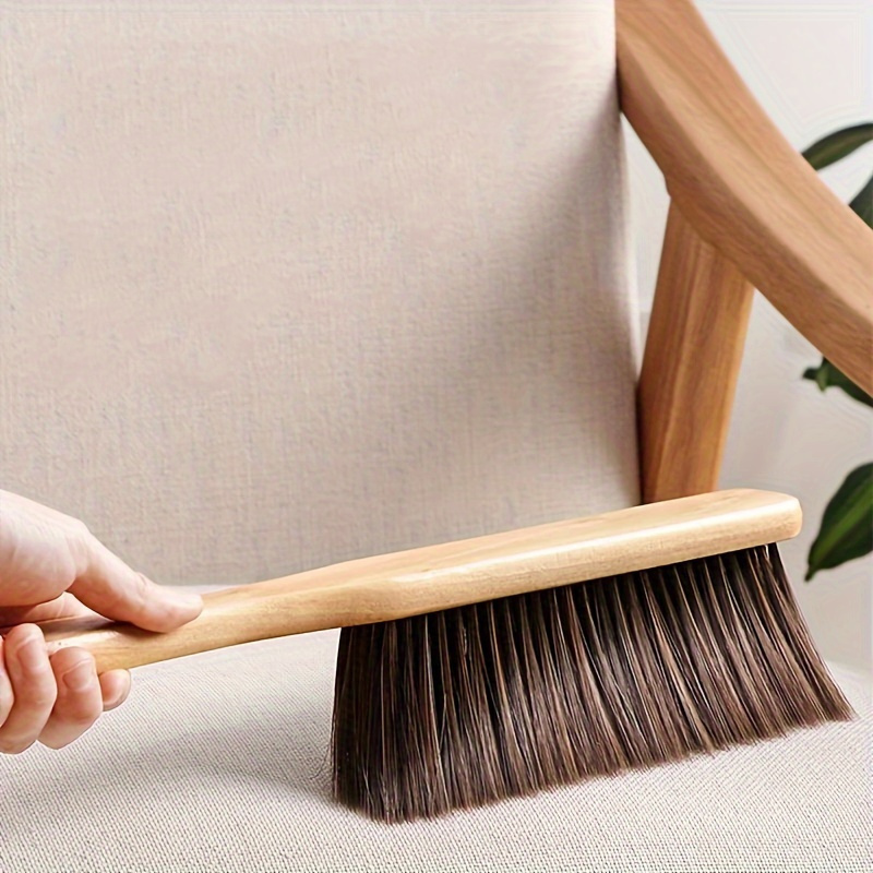 

Soft Dusting Brush With Wooden Handle For Furniture, Sofa & Vehicle Upholstery Cleaning - Battery-free