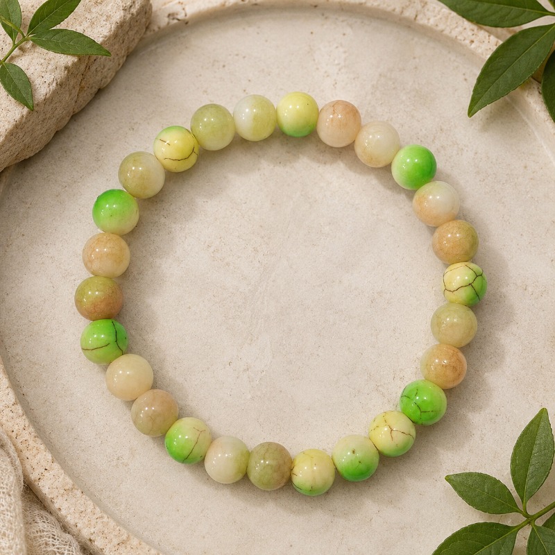 3pc Translucent Round Bead Bracelet Set, Gradient Colors