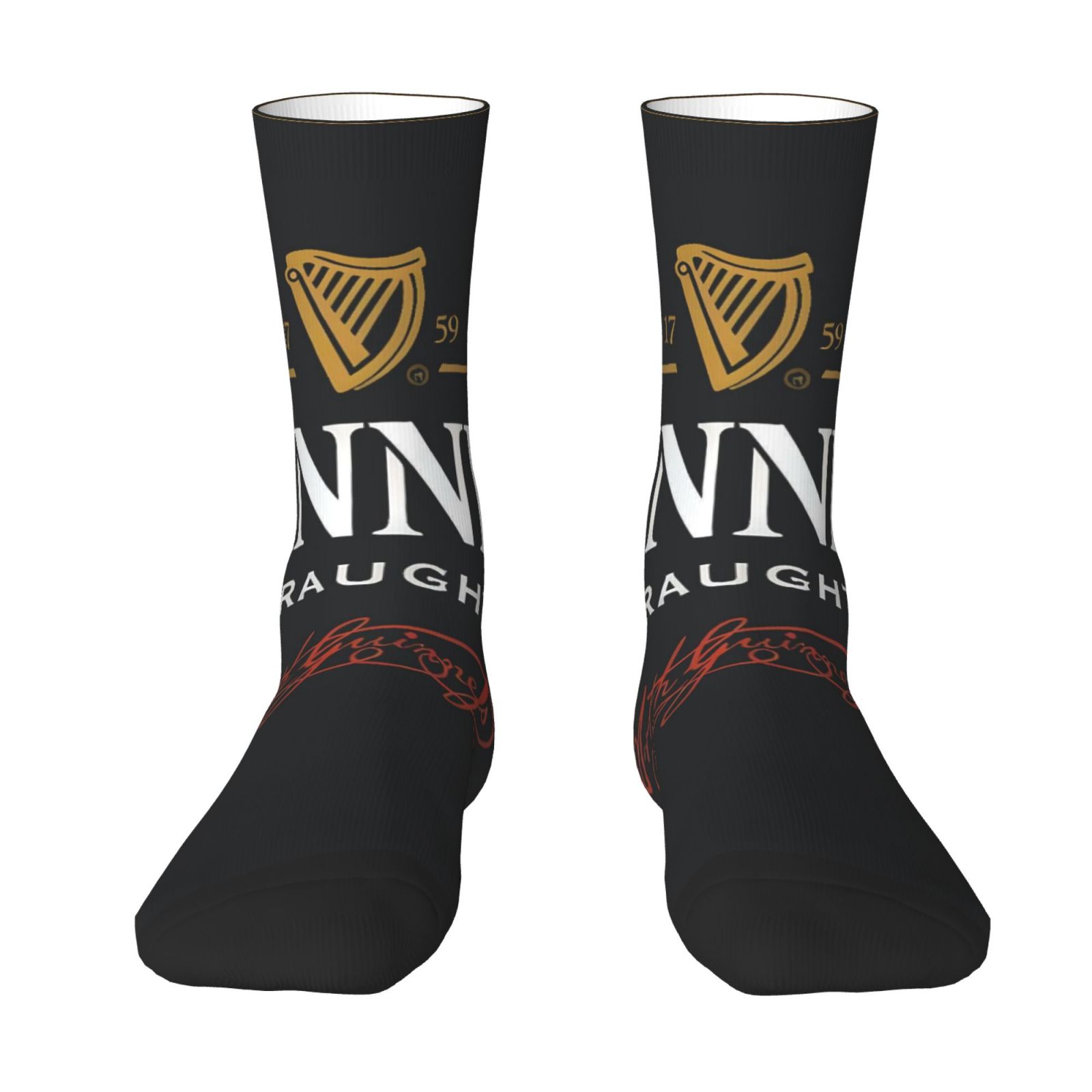 TEMU 1 Pair Fun And Crazy Socks, Classic Harp Letter Pattern Print, Unisex