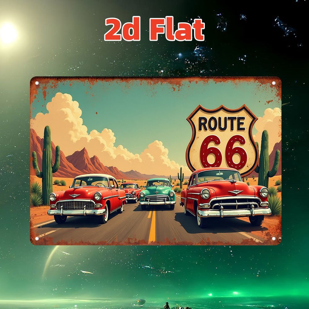 TEMU 1pc Vintage Metal Sign - , & Cactus Nostalgic Wall Decor - Heavy Duty Metal Construction - For Garage, Man Cave