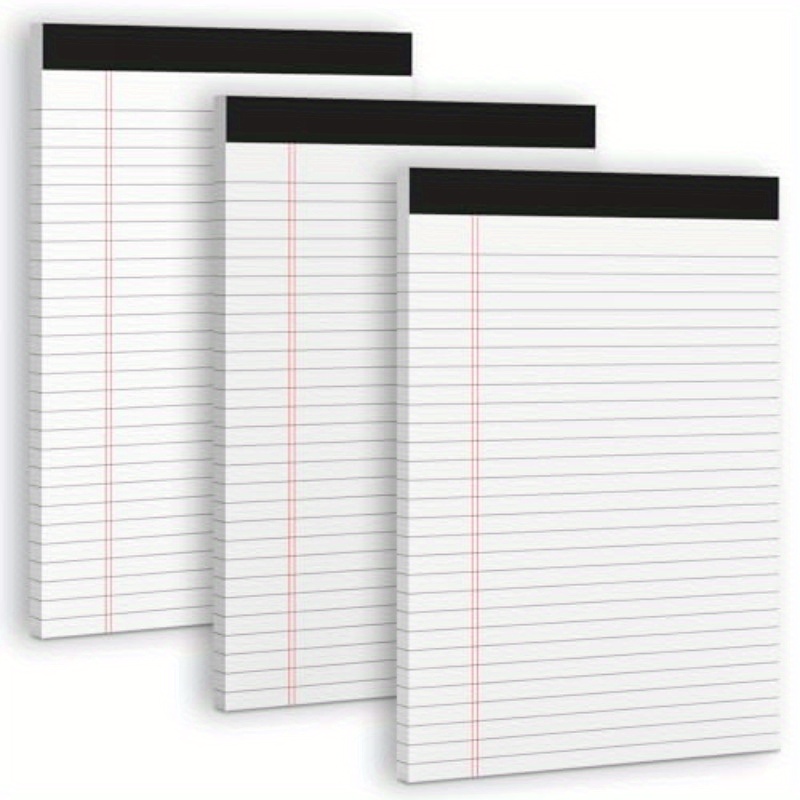 

3 Pack White Legal Pads 8.5 X 11 Note Pads Wide Ruled Notepads Micro Perforated Lined Note Pads Per Notepad Double-side Printed Pad 8.5x11 For Home Office School