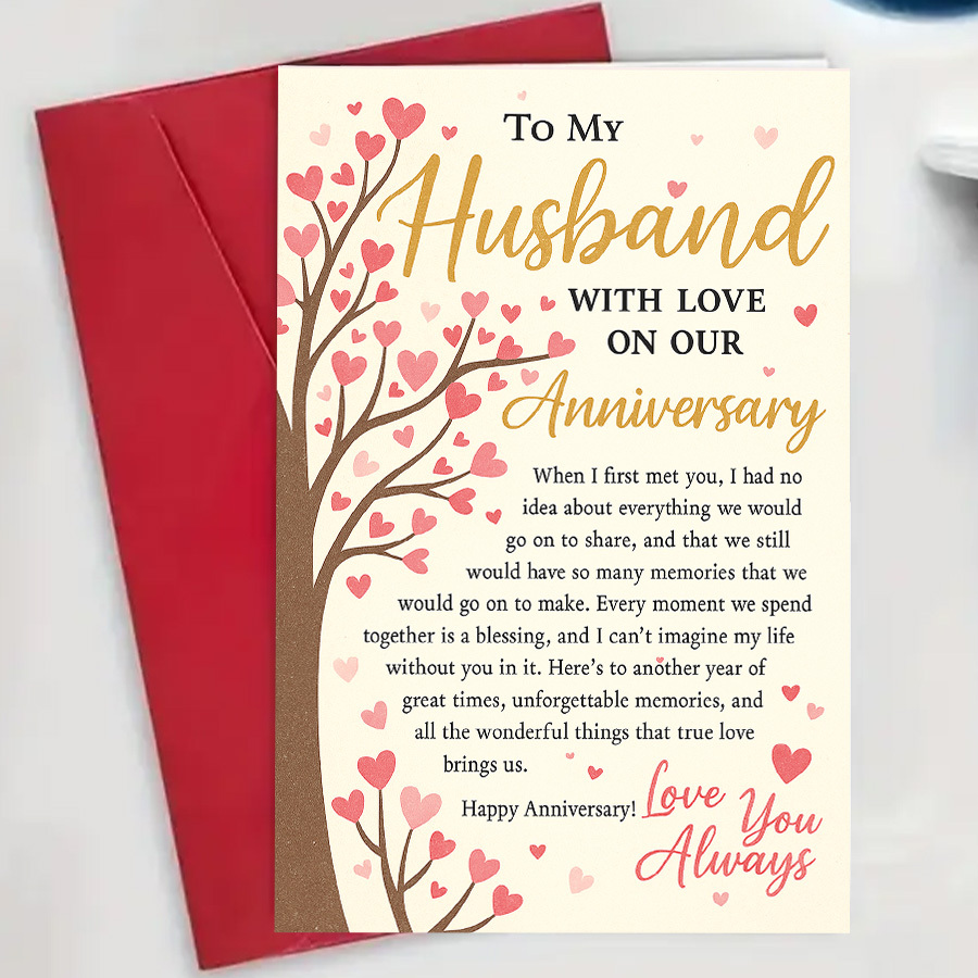 TEMU 1 Carte d'Anniversaire pour Mari - Message et , Cadeau de Mariage en Style Enveloppe pour la Fête des Années de Mariage