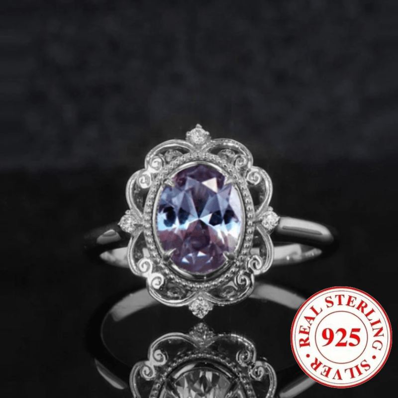 925 Silver Rhinestone Women's Party Ring