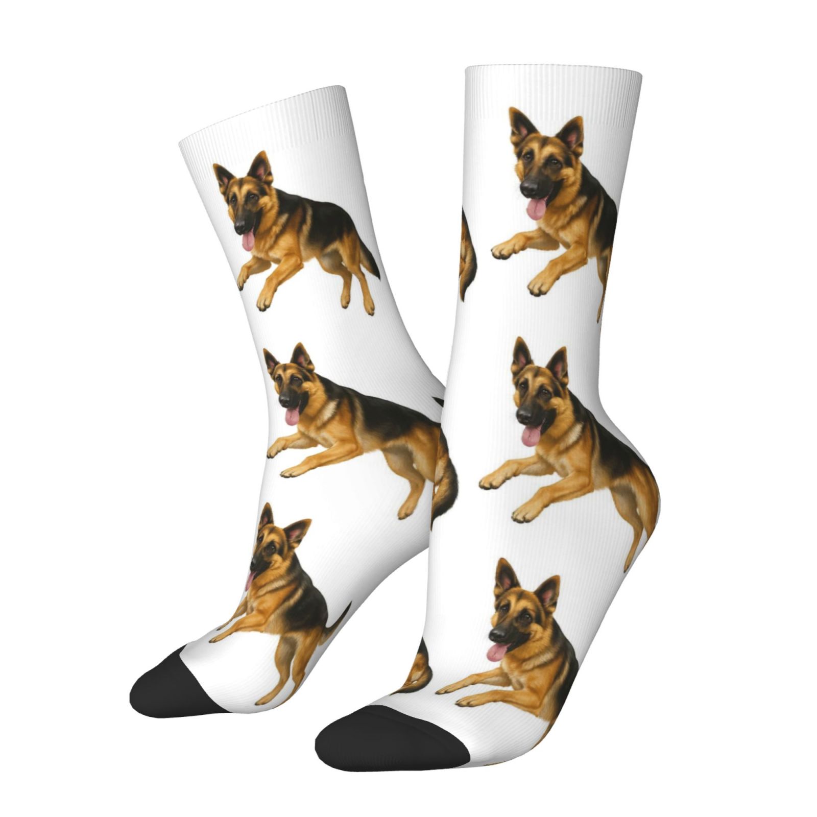 TEMU A Pair Of Unisex Outdoor Socks Featuring A German Shepherd Design, Mid-calf Length, Suitable For Outdoor Sports Enthusiasts, Comfortable And