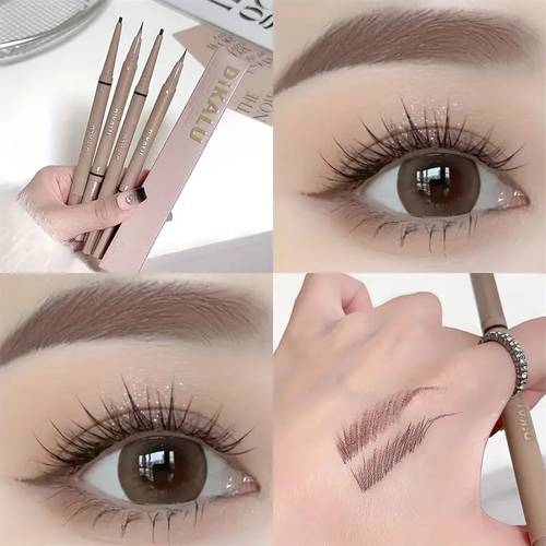 ultra thin dual head eyebrow pencils 2 in 1 liquid waterproof oil resistant long lasting non tinting 3d 2d makeup for all light beige types with dual tip colors beauty tools modern aesthetic pens