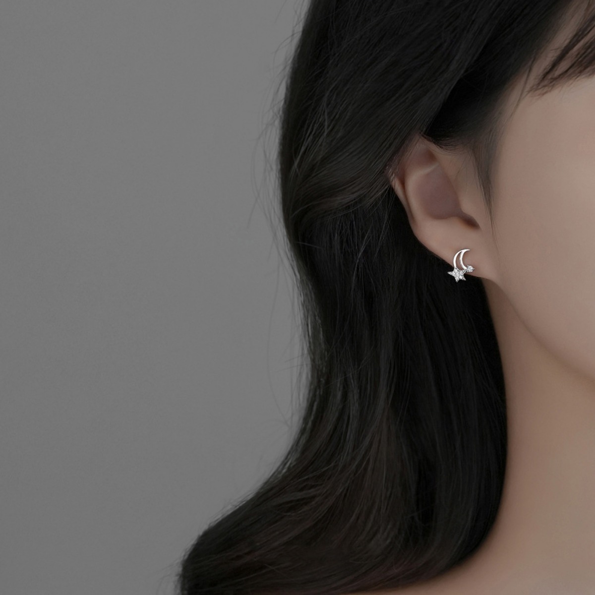 Plated Moon & Star Earrings, Elegant Gift for Women